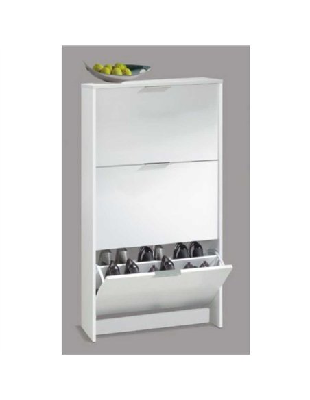 Brilo Matt White 3 Drawer Shoe Cabinet, 2894 - pic 114568 | FastDaddyshop