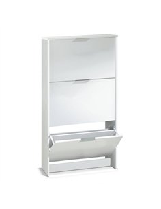 Brilo Matt White 3 Drawer Shoe Cabinet, 2894