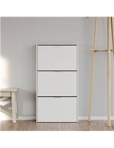 Brilo Matt White 3 Drawer Shoe Cabinet, 2894 2