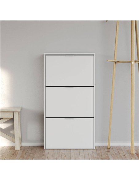 Brilo Matt White 3 Drawer Shoe Cabinet, 2894 - pic 114570 | FastDaddyshop
