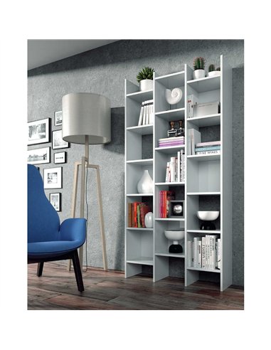 Cadiz White Gloss Triple Bookcase - 2601