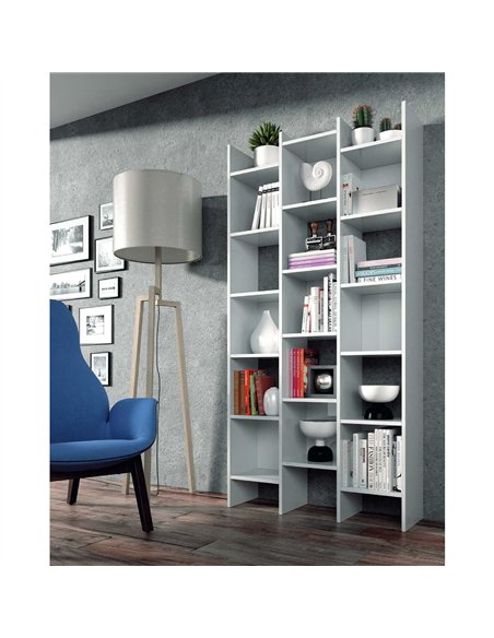 Cadiz White Gloss Triple Bookcase - 2601 - pic 114571 | FastDaddyshop