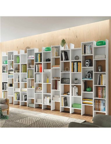 Cadiz White Gloss Triple Bookcase - 2601