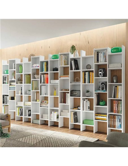 Cadiz White Gloss Triple Bookcase - 2601 - pic 114573 | FastDaddyshop