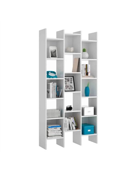 Cadiz White Gloss Triple Bookcase - 2601 - pic 114574 | FastDaddyshop