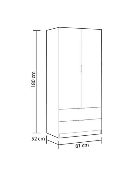 Cairo Artic White Compact 2 Door 2 Drawer Space-Saving Wardrobe, 3201 - pic 114577 | FastDaddyshop