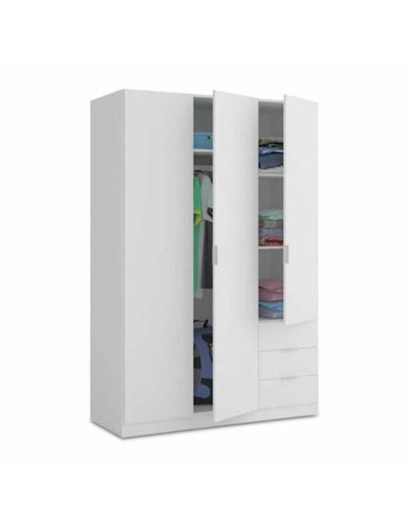 Cairo Artic White Compact 3 Door 3 Drawer Space-Saving Wardrobe, 3202 - pic 114583 | FastDaddyshop