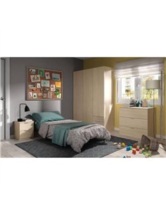 Cairo Oak Effect Compact 3 Door 3 Drawer Space-Saving Wardrobe, 3203 2