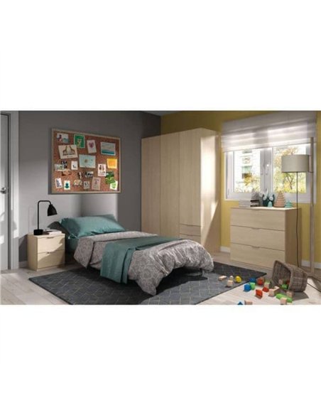 Cairo Oak Effect Compact 3 Door 3 Drawer Space-Saving Wardrobe, 3203 - pic 114588 | FastDaddyshop