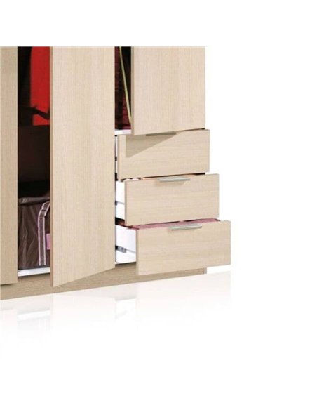 Cairo Oak Effect Compact 3 Door 3 Drawer Space-Saving Wardrobe, 3203 - pic 114589 | FastDaddyshop