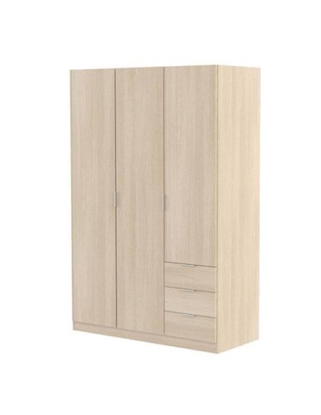 Cairo Oak Effect Compact 3 Door 3 Drawer Space-Saving Wardrobe, 3203 - pic 114590 | FastDaddyshop