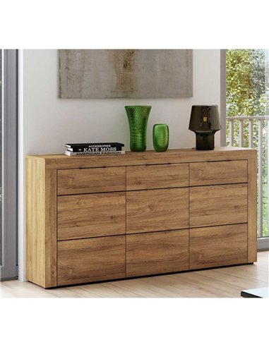 Camar Large Oak Effect 3 Drawer Sideboard K45, 2706