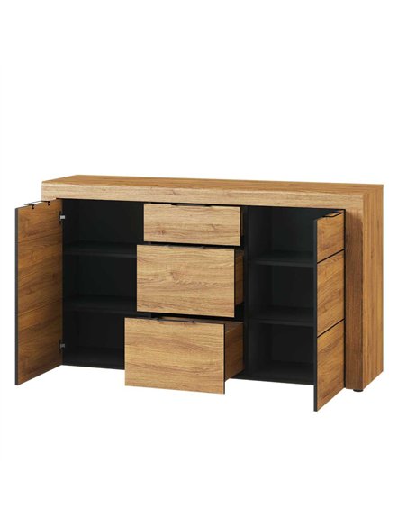 Camar Large Oak Effect 3 Drawer Sideboard K45, 2706 - pic 114614 | FastDaddyshop