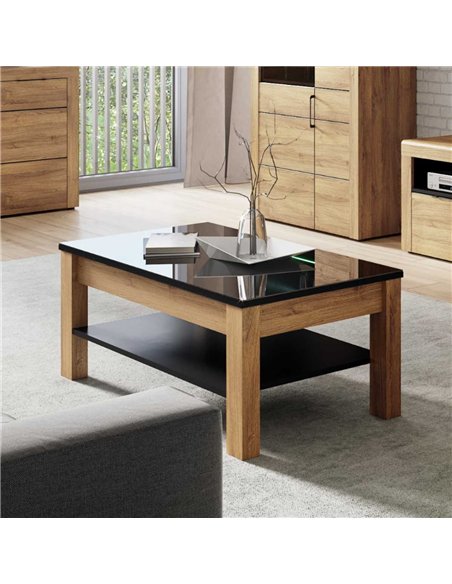 Camar Oak Effect and Black Gloss Coffee table K41, 2711 - pic 114620 | FastDaddyshop