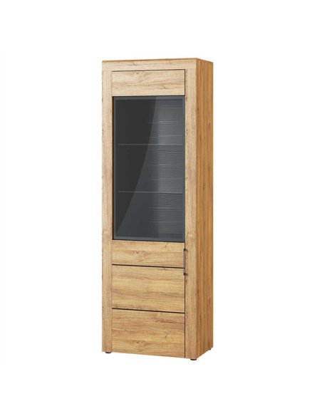 Camar Tall Oak Effect 1 Door Display Cabinet K10, 2710 - pic 114624 | FastDaddyshop