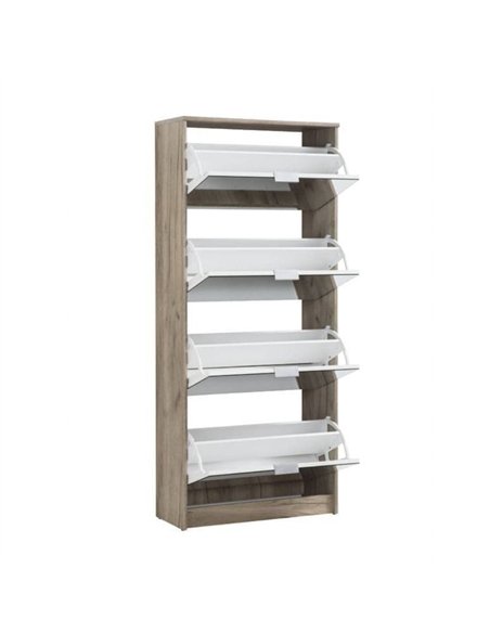 Carrera Mirrored and Oak Effect Tall 4 Drawer Shoe Cabinet, 3137 - pic 114640 | FastDaddyshop