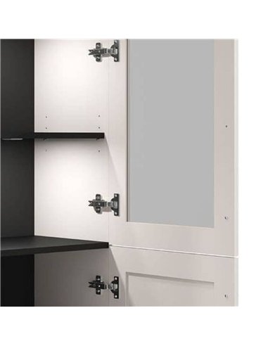 Cassio Cashmere Taupe Panelled Low Showcase Display Cabinet, 3449