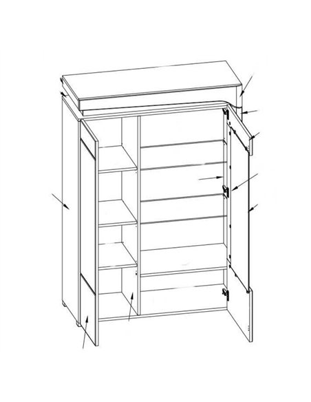 Cadillac Oak Effect And White Gloss Low Wide Display Cabinet with LED Lights, 3174 - pic 114680 | FastDaddyshop