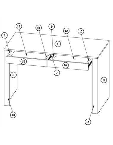 Cadillac Oak Effect and White Gloss Computer Desk, 3176