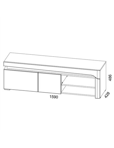 Cadillac Oak Effect And White Gloss TV Unit With Lights, 3180