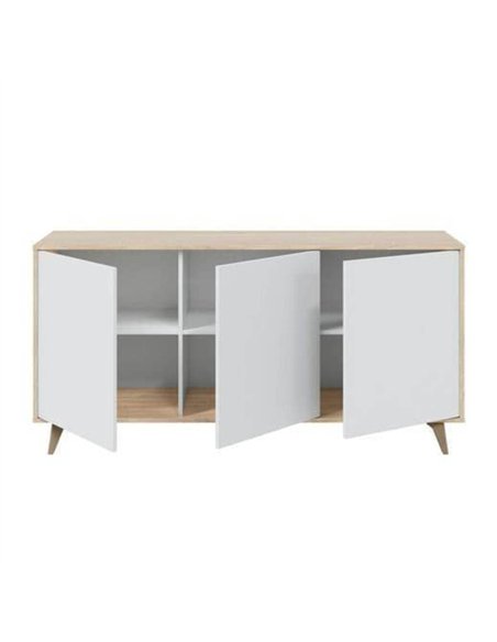 Casablanca White And Oak Effect 3 Door Wide Sideboard, 3216 - pic 114708 | FastDaddyshop