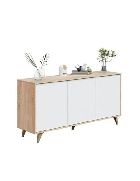 Casablanca White And Oak Effect 3 Door Wide Sideboard, 3216 - pic 114709 | FastDaddyshop