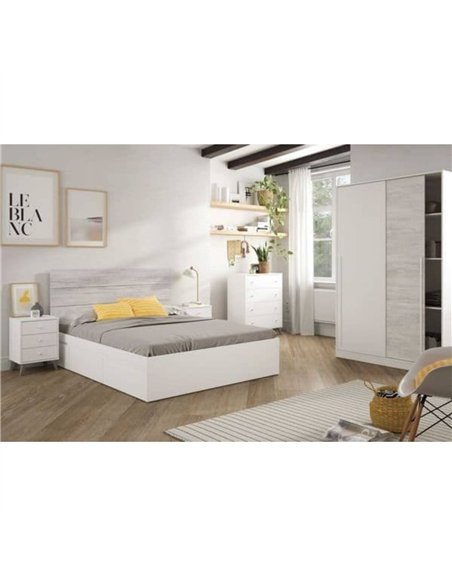 Columbus Artic White and White Oak Effect 120cm Wide Sliding 2 Door Wardrobe, 3209 - pic 114713 | FastDaddyshop