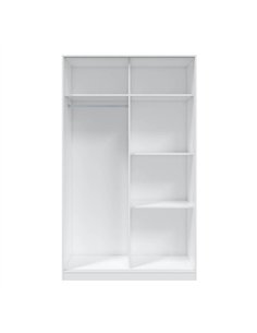 Columbus Artic White and White Oak Effect 120cm Wide Sliding 2 Door Wardrobe, 3209 2