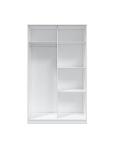 Columbus Artic White and White Oak Effect 120cm Wide Sliding 2 Door Wardrobe, 3209