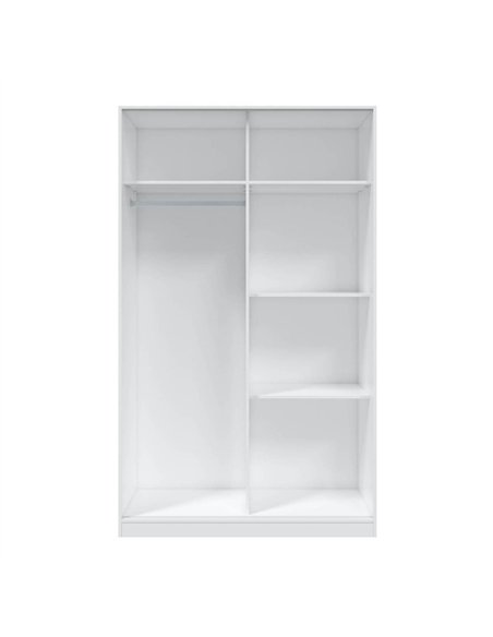 Columbus Artic White and White Oak Effect 120cm Wide Sliding 2 Door Wardrobe, 3209 - pic 114715 | FastDaddyshop