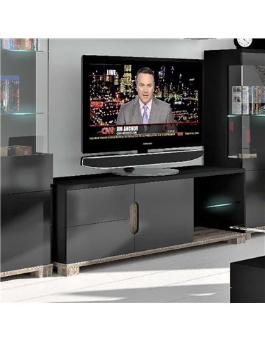Costa BLACK Gloss TV unit, 2518