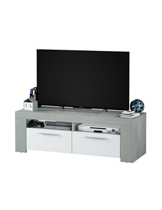 Curro White Gloss and Grey TV Cabinet Entertainment Unit, 2905