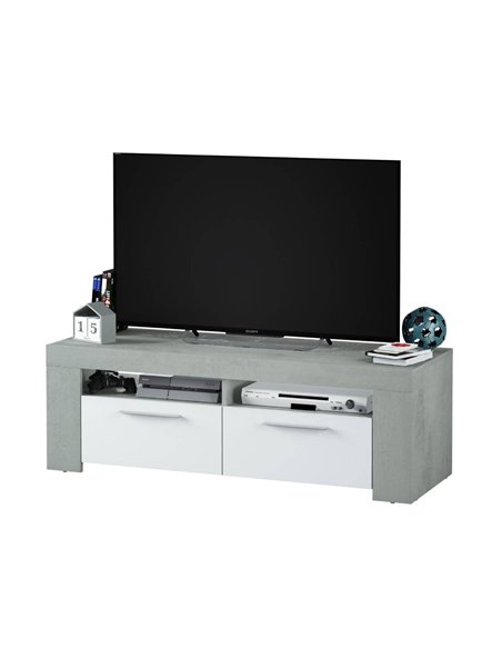 Curro White Gloss and Grey TV Cabinet Entertainment Unit, 2905 - pic 114764 | FastDaddyshop