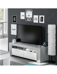 Curro White Gloss and Grey TV Cabinet Entertainment Unit, 2905 2