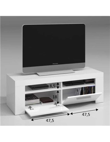 Curro Artic White TV Cabinet Entertainment Unit, 2559