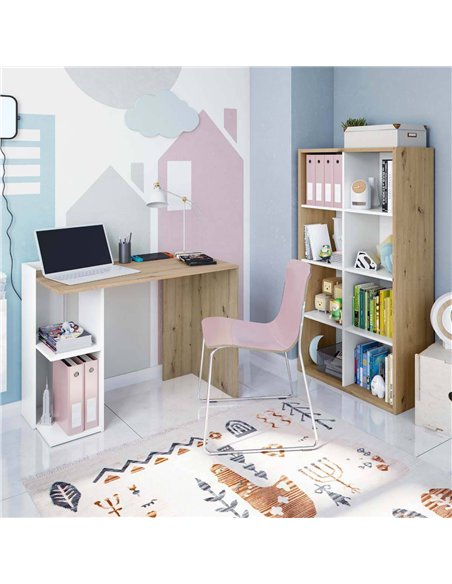 Danso Artic White and Oak Short Bookshelf Unit, 3215 - pic 114778 | FastDaddyshop