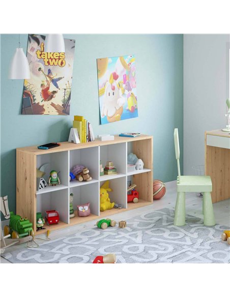 Danso Artic White and Oak Short Bookshelf Unit, 3215 - pic 114780 | FastDaddyshop
