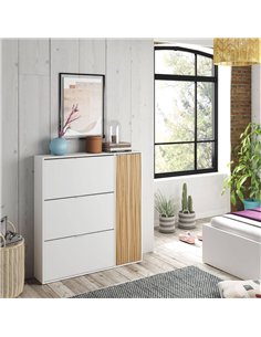Dempsey Natural Oak Effect and White Large Shoe Cabinet, 3240 2
