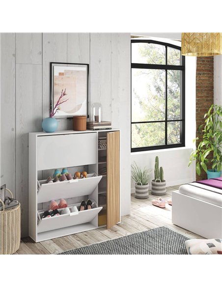 Dempsey Natural Oak Effect and White Large Shoe Cabinet, 3240 - pic 114792 | FastDaddyshop