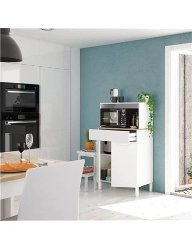 Denby White And Oak 2 Door Utility Kitchen Cupboard, 3032