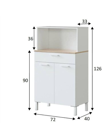 Denby White And Oak 2 Door Utility Kitchen Cupboard, 3032