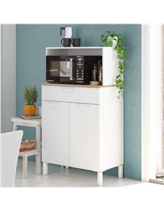 Denby White And Oak 2 Door Utility Kitchen Cupboard, 3032