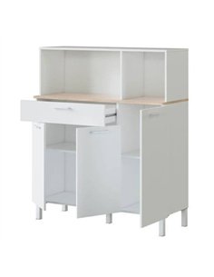 Denby White And Oak 3 Door Utility Kitchen Cupboard, 3031 2