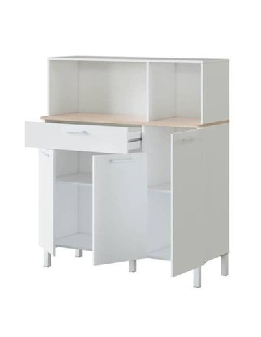 Denby White And Oak 3 Door Utility Kitchen Cupboard, 3031