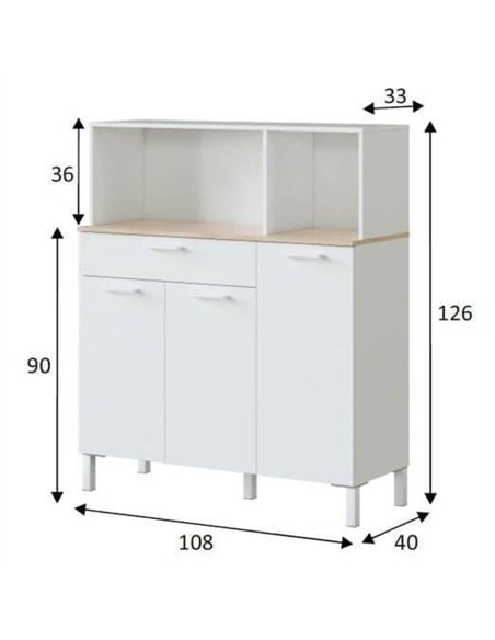 Denby White And Oak 3 Door Utility Kitchen Cupboard, 3031 - pic 114798 | FastDaddyshop
