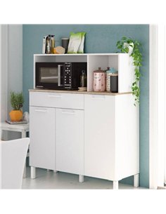 Denby White And Oak 3 Door Utility Kitchen Cupboard, 3031