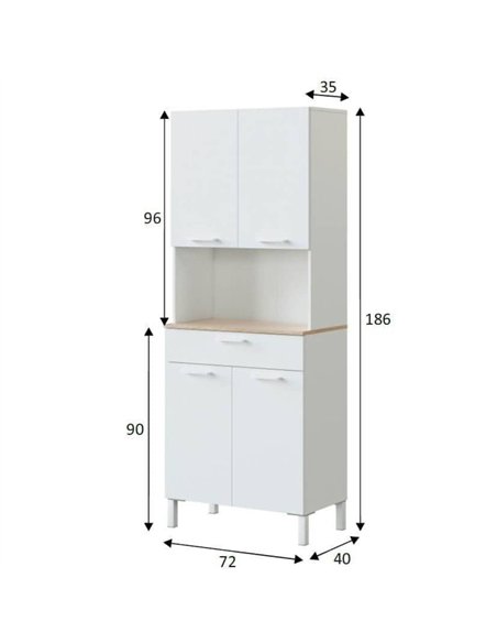Denby White And Oak 4 Door Utility Kitchen Cupboard, 3078 - pic 114802 | FastDaddyshop