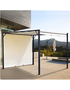 Outsunny 3x3m Metal Gazebo with Removable & Adjustable Cover Canopy, Cream 2