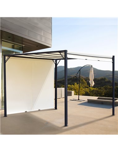 Outsunny 3 X 3 Meters Garden Metal Gazebo Party Canopy Outdoor Tent Sun Shelter Removable & Adjustable Cover Canopy Cream