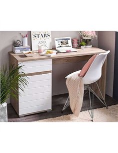 Elano Oak and White Gloss Desk, 3037 2